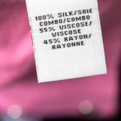 Pre Owned Diane von Furstenberg Candy Pink Peated Plunge Neck Akahana Top XS