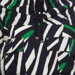 Pre Owned Diane Von Furstenberg Multicolor Striped Silk Tie Detail Kangou Tunic S