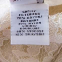 Pre Owned Diane Von Furstenberg Cream Long Sleeve Zarita Lace Dress S