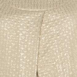 Diane Von Furstenberg Gold Jacquard Inverted Pleat Detail Ayuka Dress S