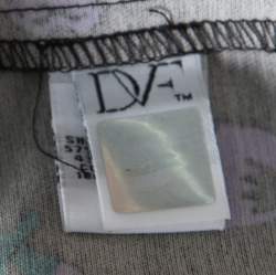 Pre Owned Diane Von Furstenberg Black Floral Printed Wool and Silk Jewel Wrap Dress M