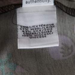 Pre Owned Diane Von Furstenberg Black Floral Printed Wool and Silk Jewel Wrap Dress M