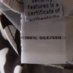 Pre Owned Diane von Furstenberg Brown and White Printed Silk Jersey Boat Neck Dress M