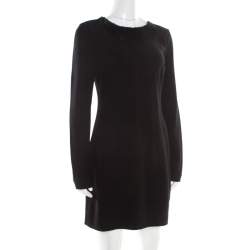 مملوكة مسبقًا Diane von Furstenberg Black Fringe Embellished Lace Back Detail Margherita Dress M