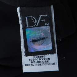 مملوكة مسبقًا Diane von Furstenberg Black Fringe Embellished Lace Back Detail Margherita Dress M