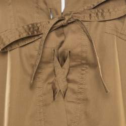 Pre Owned Diane von Furstenberg Camel Brown Cotton Neck Tie Detail Damani Dress M