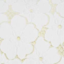 Pre Owned Diane Von Furstenberg White and Lime Floral Lace Sleeveless Clydeena Dress M