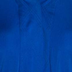Pre Owned Diane Von Furstenberg Cobalt Blue Silk Jersey Belted Tuvallu Kaftan Dress M