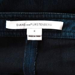 Pre Owned Diane Von Furstenberg Indigo Stretch Denim High Rise Flared Joan Jeans M
