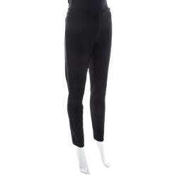 Diane von Furstenberg Black Stretch Cotton Cropped Genesis Pants M 