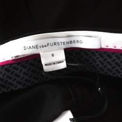 Diane von Furstenberg Black Stretch Cotton Cropped Genesis Pants M 