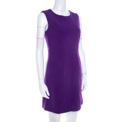 Pre Owned Diane von Furstenberg Purple Stretch Crepe Carrie Sheath Dress S