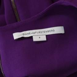 Pre Owned Diane von Furstenberg Purple Stretch Crepe Carrie Sheath Dress S