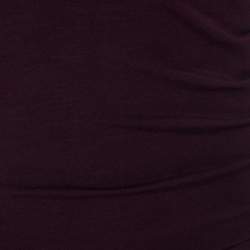 Pre Owned Diane von Furstenberg  Burgundy Cotton Jersey Fitted Joy Dress XS 