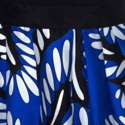 Diane von Furstenberg Blue Printed Cotton Silk Blend Sita Dress L