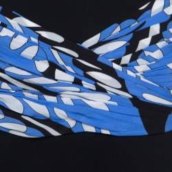 Diane von Furstenberg Blue Printed Cotton Silk Blend Sita Dress L