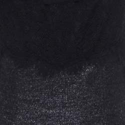 مملوكة مسبقًا Diane Von Furstenberg Silver and Black Lace Paneled Olivette Sheath Dress M