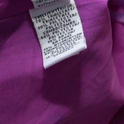 Pre Owned Diane von Furstenberg Crepe Floral Applique Violette Soft Iris Wrap Dress XS