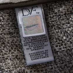 Pre Owned Diane von Furstenberg Silver Sequin Embellished Tweed Tamali Jacket L