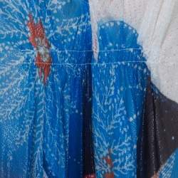 Pre Owned Diane Von Furstenberg Blue Batik Land Print Fleurette Kaftan Dress M