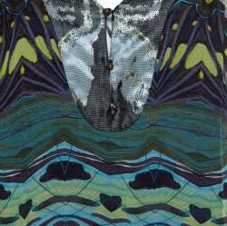 Pre Owned Diane Von Furstenberg Blue Deco Print Silk Tabalah Tunic Dress M