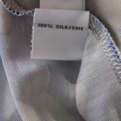 Pre Owned Diane Von Furstenberg Blue Printed Silk Jersey Orchid Maxi Wrap Dress M