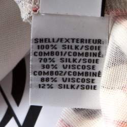 Pre Owned Diane von Furstenberg Coral Pink Floral Print Keyhole Neck Dress L