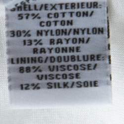 Pre Owned Diane von Furstenberg Off White Long Sleeve Zarita Lace Dress S