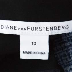 Pre Owned Diane Von Furstenberg Black Chiffon Bishop Sleeve Isolde Top L