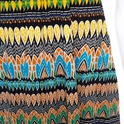 Pre Owned Diane Von Furstenberg Multicolor Printed Silk Strapless Maxi Farrin Dress XL