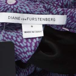 Pre Owned Diane Von Furstenberg Purple Printed Chiffon Tadd Maxi Dress M