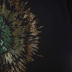 Pre Owned Dries Van Noten Black Jersey Embellished Sweatshirt Dress M