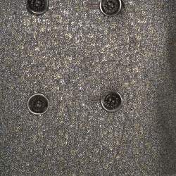 Pre Owned Diane Von Furstenberg Metallic Wool Little M Tweed Blazer XS