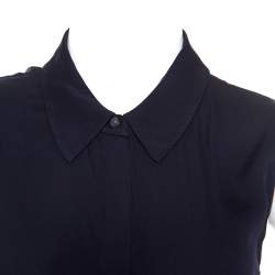 Pre Owned Diane Von Furstenberg Navy Blue Stretch Silk Lanzi Dress M