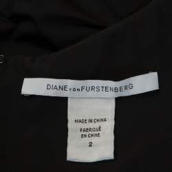 Pre Owned Diane Von Furstenberg Black Crepe Sleeveless Asabi Dress S