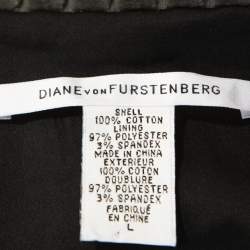 Pre Owned Diane Von Furstenberg Grey Velvet Zip Front Vest L