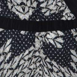 Pre Owned Diane Von Furstenberg Black Printed Silk Shany Jumpsuit M