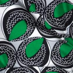 Pre Owned Diane Von Furstenberg Green Printed Silk Ruffled Talba Dress L