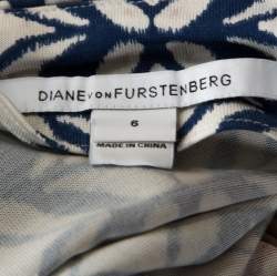 Pre Owned Diane Von Furstenberg Multicolor Printed New Julian Two Desert Band Wrap Dress M
