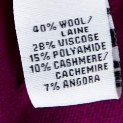 Pre Owned Diane von Furstenberg Roseberry Pink Wool Blend Ahiga Bis Sweater S