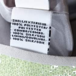 Pre Owned Diane Von Furstenberg Light Green Sequined Desta Tank Top M