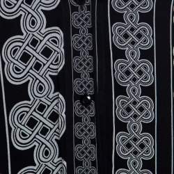 Pre Owned Diane Von Furstenberg Monochrome Knot Print Silk Harlow Blouse L