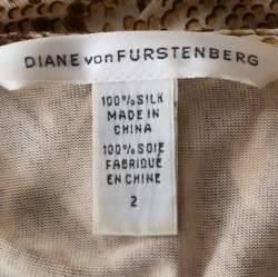 Pre Owned Diane Von Furstenberg Brown Snake Print Silk Kye Wrap Dress S