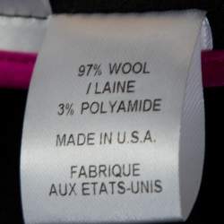 Pre Owned Diane Von Furstenberg Black Wool Dress Coat M