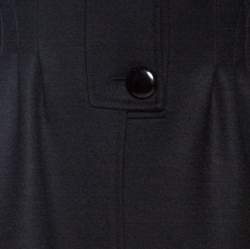 Pre Owned Diane Von Furstenberg Black Wool Dress Coat M