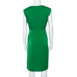 Pre Owned Diane von Furstenberg Green Stretch Silk Aveline Dress M