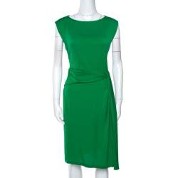 Pre Owned Diane von Furstenberg Green Stretch Silk Aveline Dress M