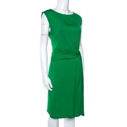 Pre Owned Diane von Furstenberg Green Stretch Silk Aveline Dress M