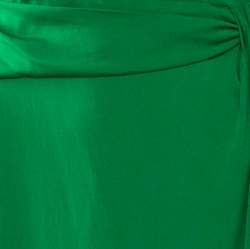 Pre Owned Diane von Furstenberg Green Stretch Silk Aveline Dress M