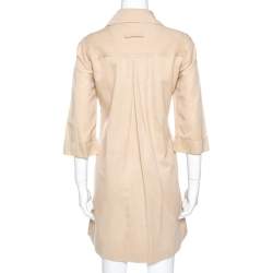Pre Owned Diane Von Furstenberg Roberts Khaki Pocket Detail Dress M